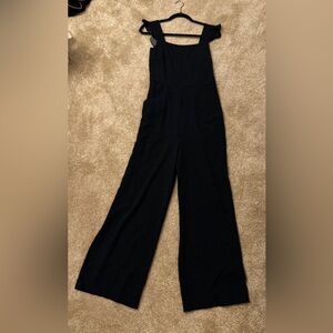 Elegant Navy and White Pinstripe Jumpsuit